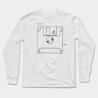 Floppy Disk Vintage Patent Hand Drawing Long Sleeve T-Shirt